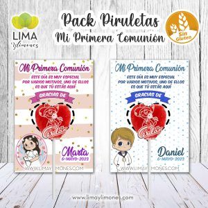 pack 50 Piruletas con mensaje comunión
