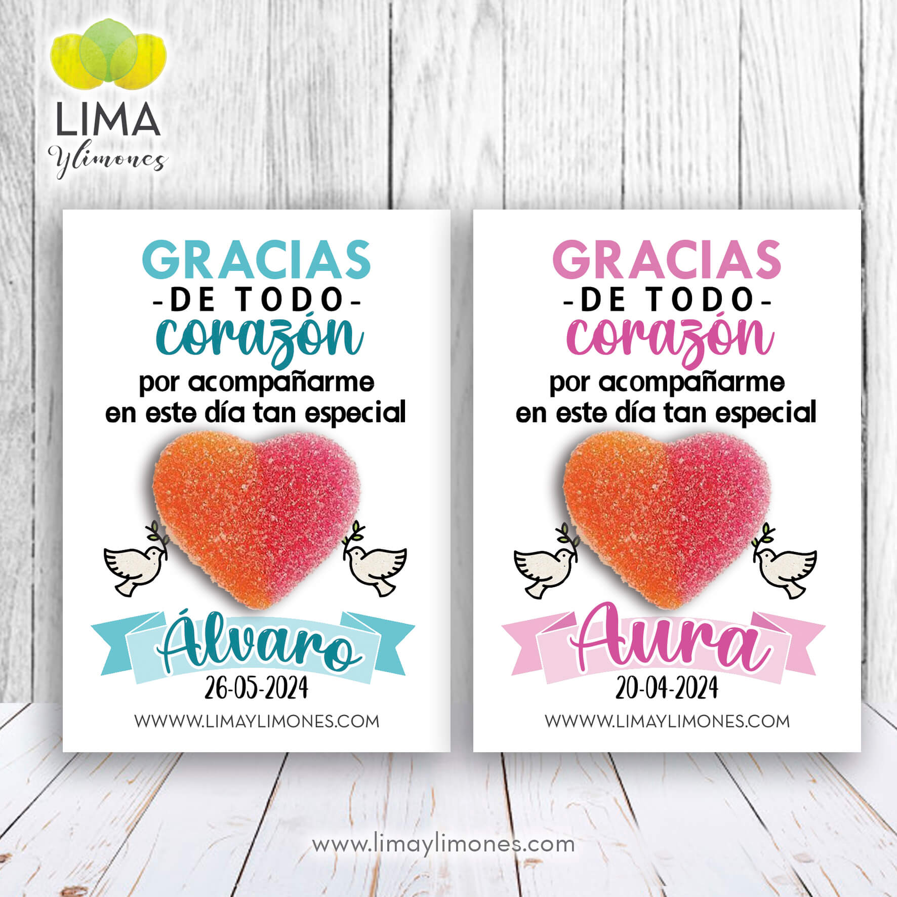 pack 50 corazones con mensaje personalizado - Imagen 4