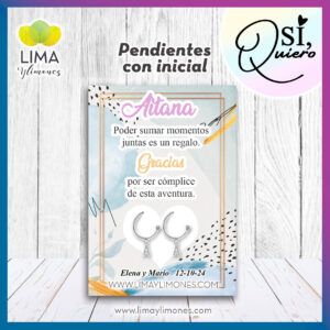 Pendientes personalizados con inicial