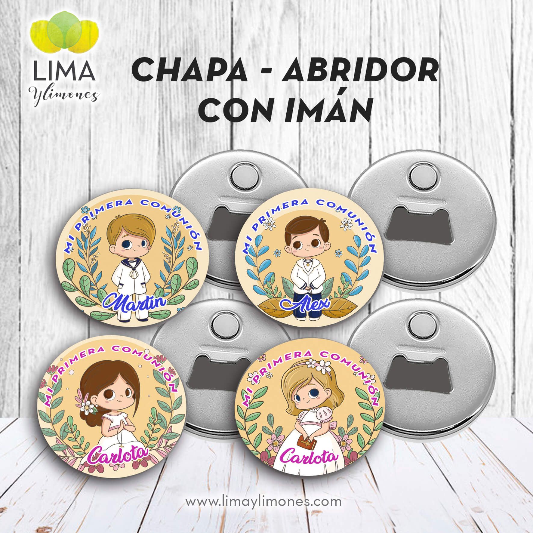 pack 30 Chapas abridor magnético comunión