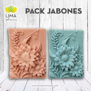pack 60 jabones cuadrados floral