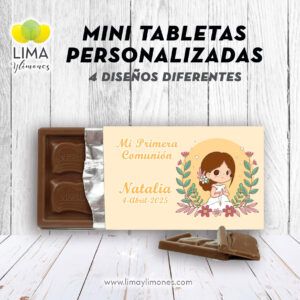 pack 24 Mini tabletas de chocolate personalizadas