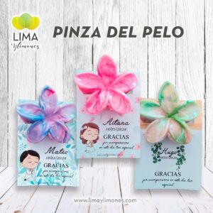 Pack 20 Pinzas para el pelo con tarjeta de agradecimiento